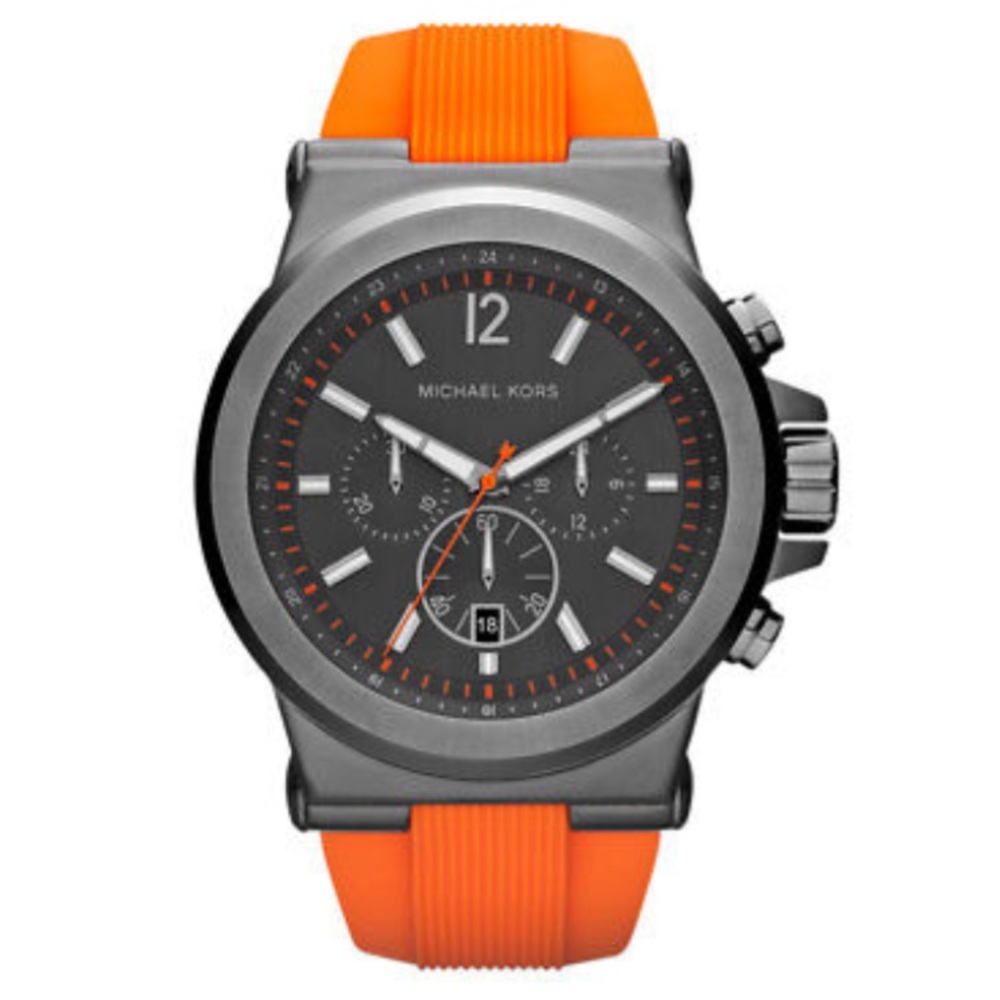 Michael Kors Gunmetal Orange Band MK8296 Watch